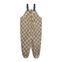 All Season Waterproof Dungaree | Caramel Checkerboard