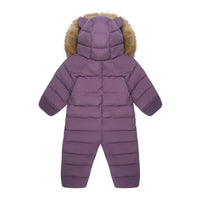 Fur Trim Quilted Snowsuit | Mauve