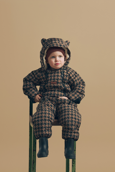 Quilted Snowsuit | Toffee Houndstooth