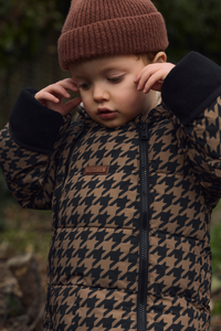 Quilted Snowsuit | Toffee Houndstooth