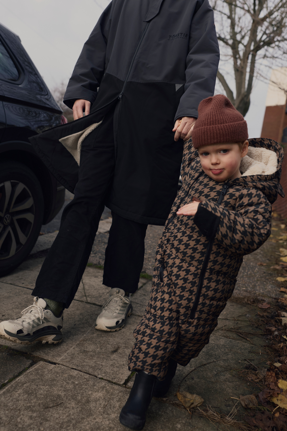 Quilted Snowsuit | Toffee Houndstooth