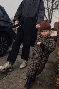 Quilted Snowsuit | Toffee Houndstooth