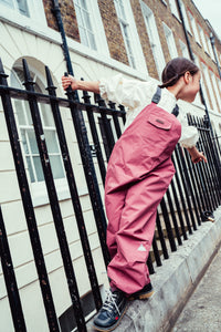 Fully Waterproof Dungarees | Soft Pink Magic Print