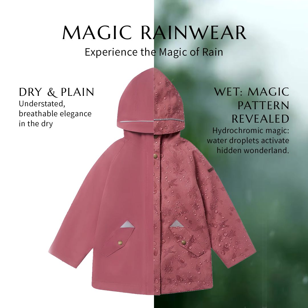 Fully Waterproof Raincoat | Soft Pink Magic Print