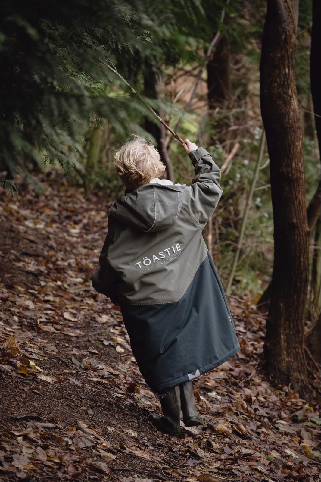 Kids Waterproof Changing Robe | Antique Olive