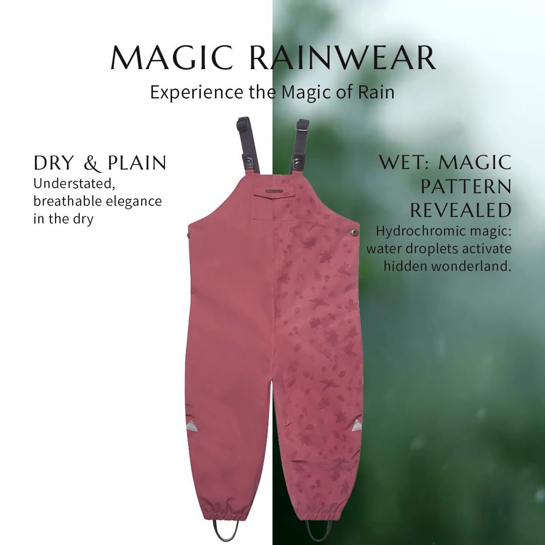 Fully Waterproof Dungarees | Soft Pink Magic Print