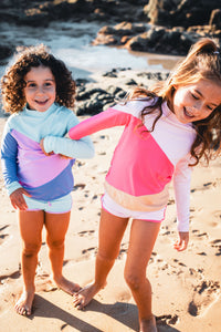 girls bright pink swimwear
