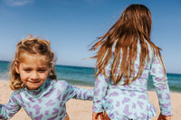 UV Protector Swimsuit | Turquoise Brush Stroke