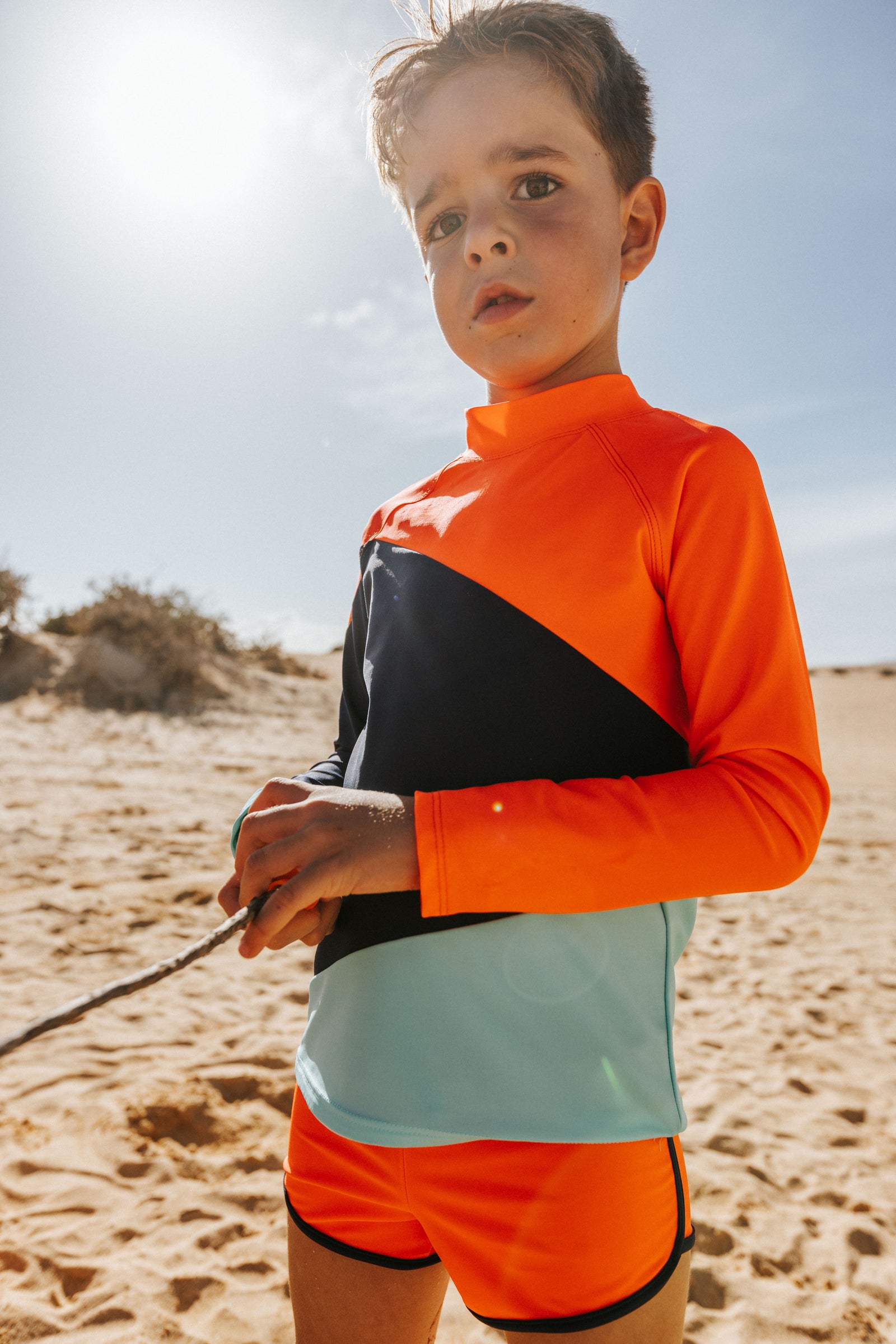 UV Protector Swim Top | Orange Sky