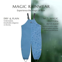 Fully Waterproof Dungarees | Rain Blue Magic Print