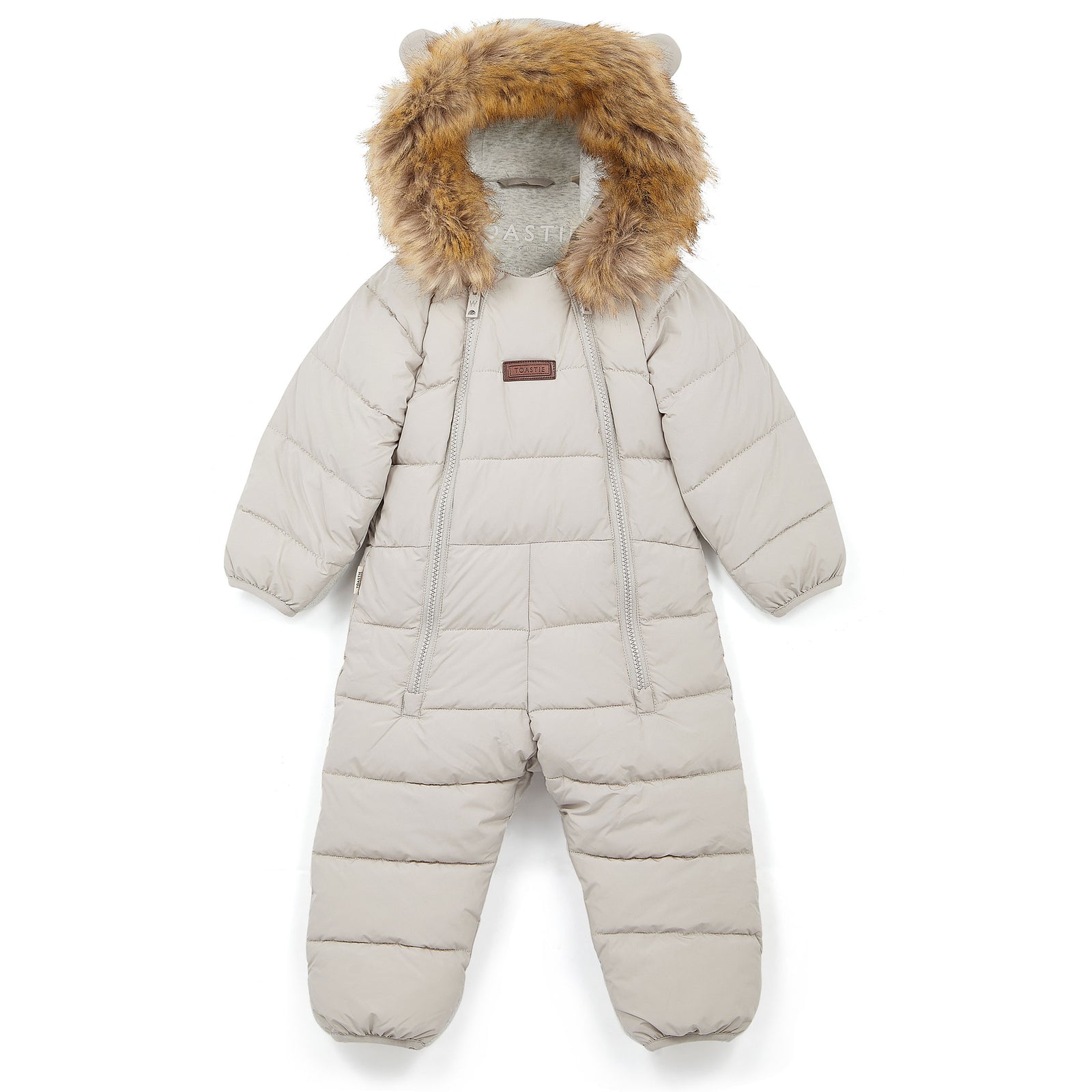 Fur Trim Quilted Snowsuit | Winter White
