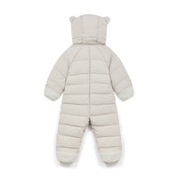 Fur Trim Quilted Snowsuit | Winter White