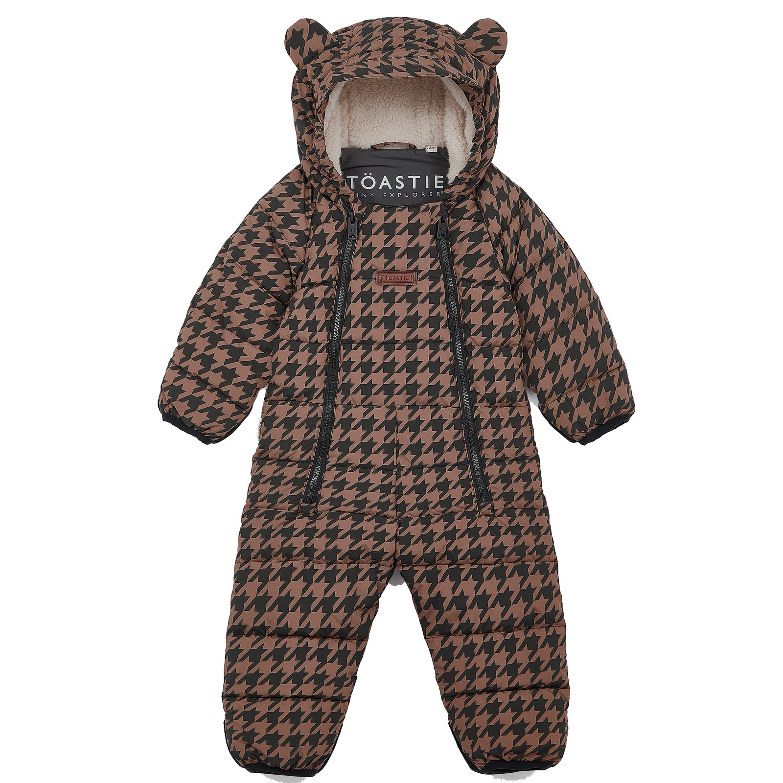 Quilted Snowsuit | Toffee Houndstooth