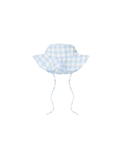 UV Protector Swim Hat | Soft Blue Gingham