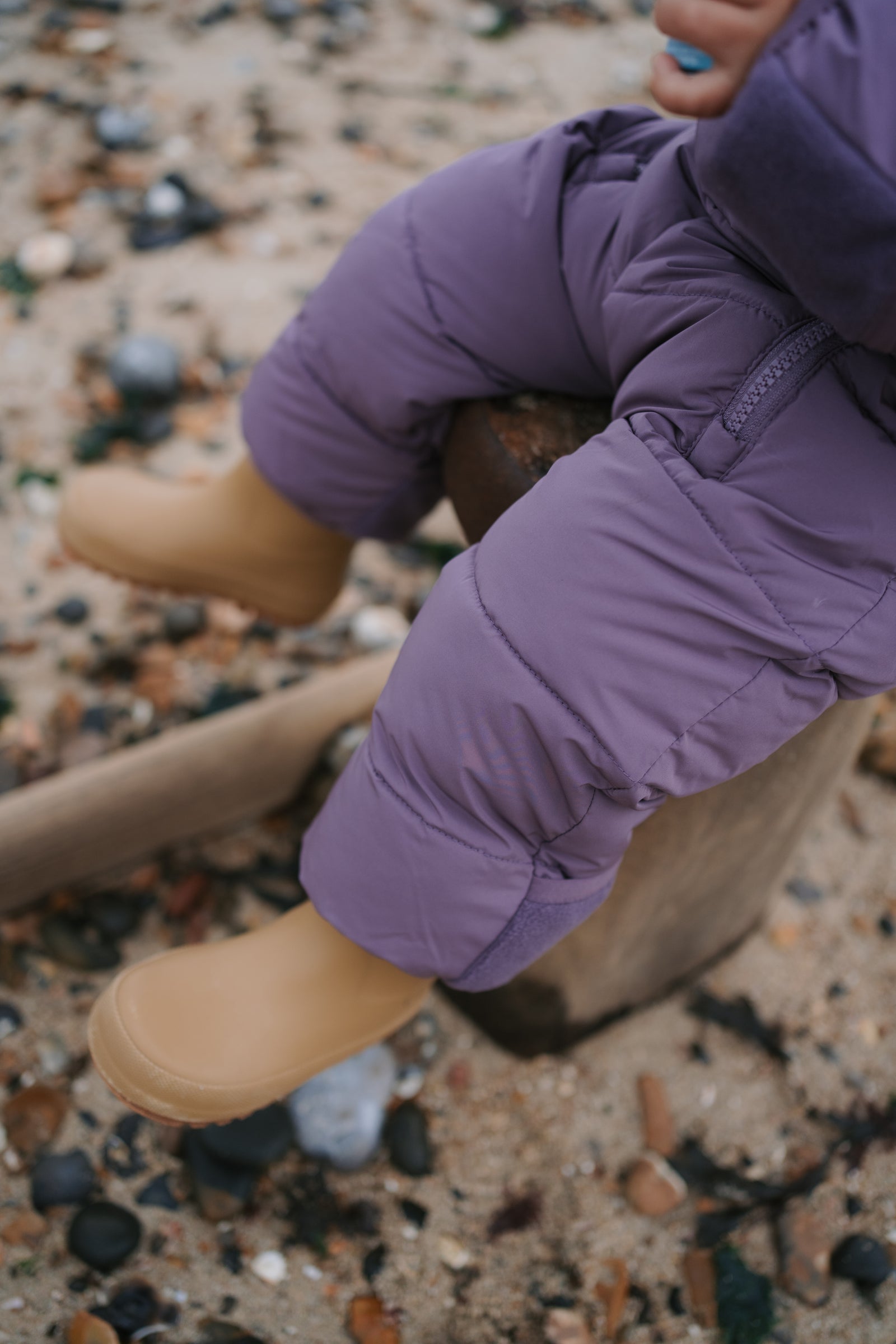 Fur Trim Quilted Snowsuit | Mauve