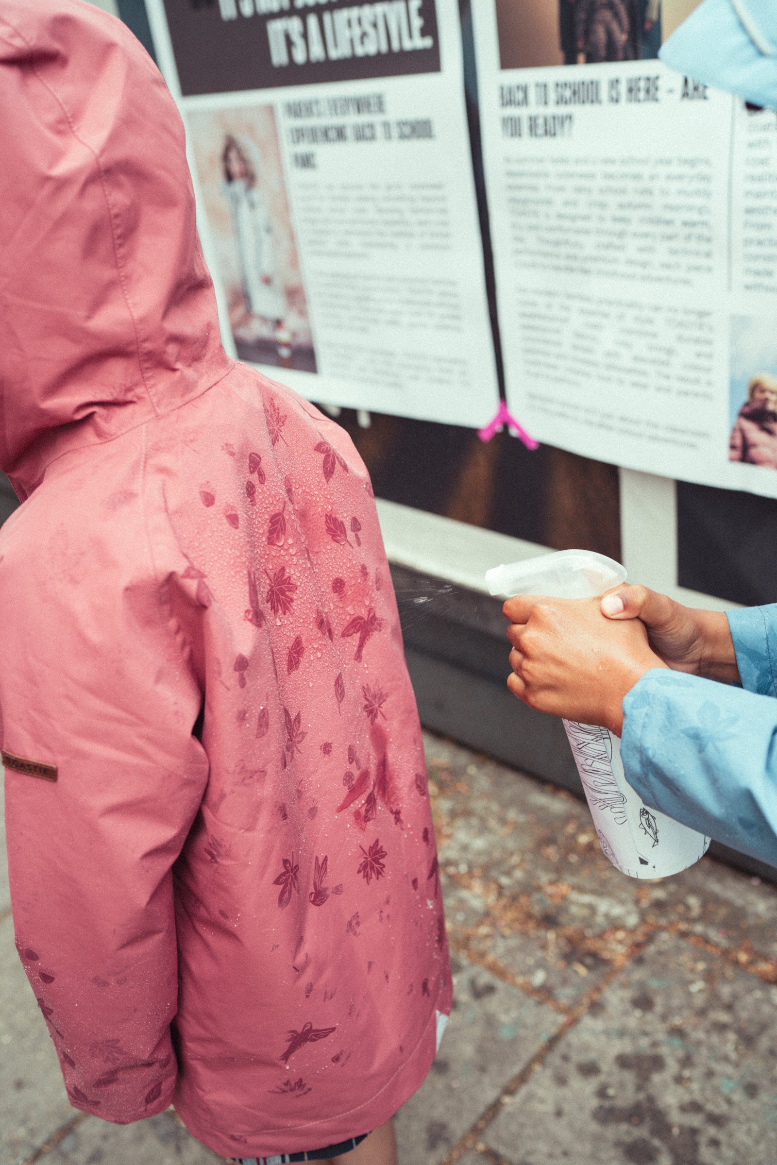 Fully Waterproof Raincoat | Soft Pink Magic Print