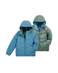 EcoReversible Puffer Jacket | Cloud Blue / Fern