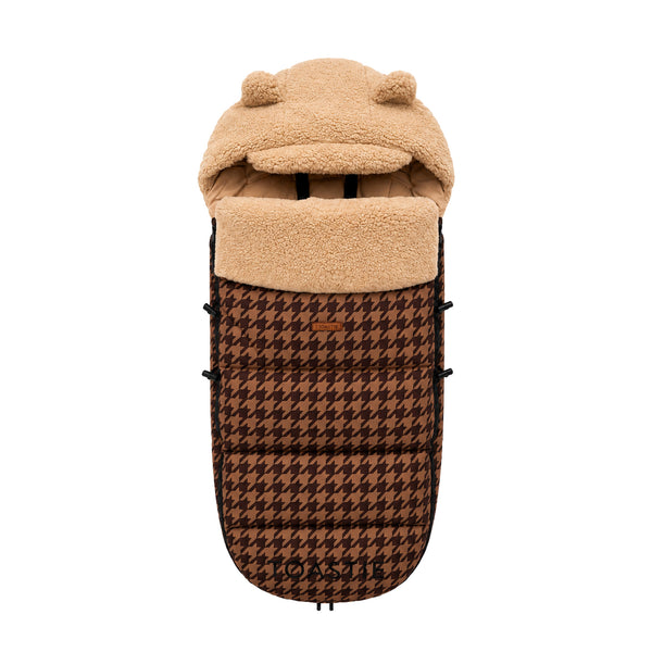 Pram Footmuff | Toffee Houndstooth