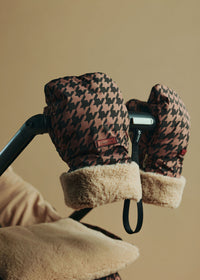 Pram Hand Warmers | Toffee Houndstooth