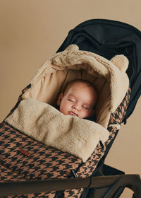 Pram Footmuff | Toffee Houndstooth