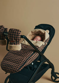 Pram Hand Warmers | Toffee Houndstooth