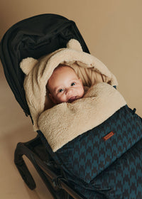 Pram Footmuff | Midnight Houndstooth