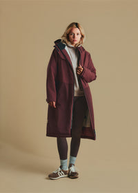 Adult Weatherproof Changing Robe | Black Cherry