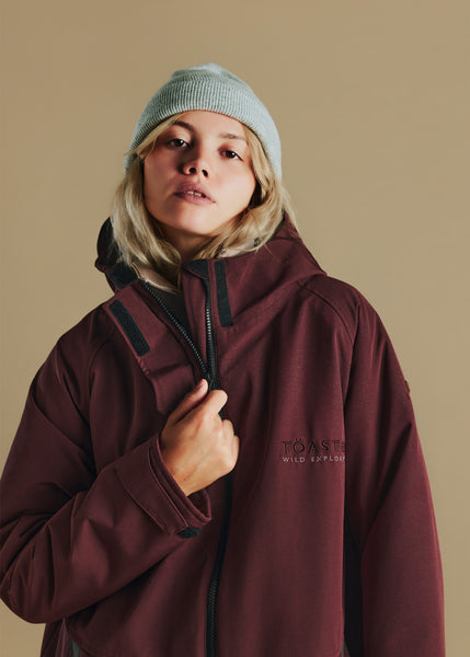 Adult Weatherproof Changing Robe | Black Cherry