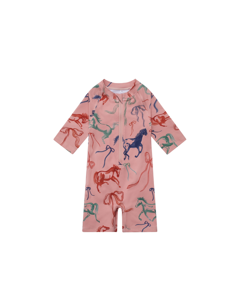 UV Protector Swim Onesie | Horses and Ribbons
