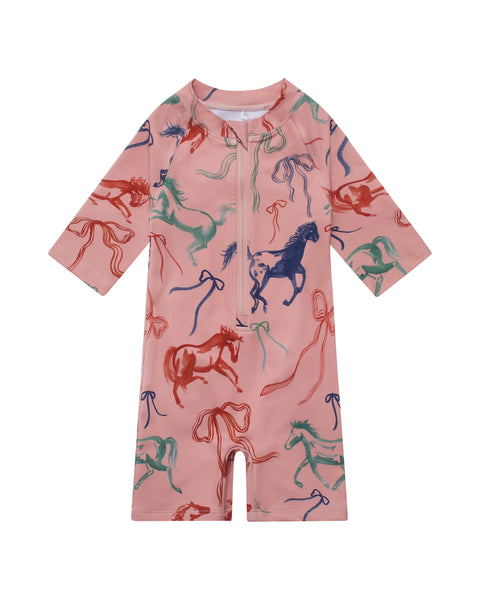 UV Protector Swim Onesie | Horses and Ribbons