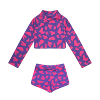 UV Protector Bikini Set | Hot Pink Brush Stroke