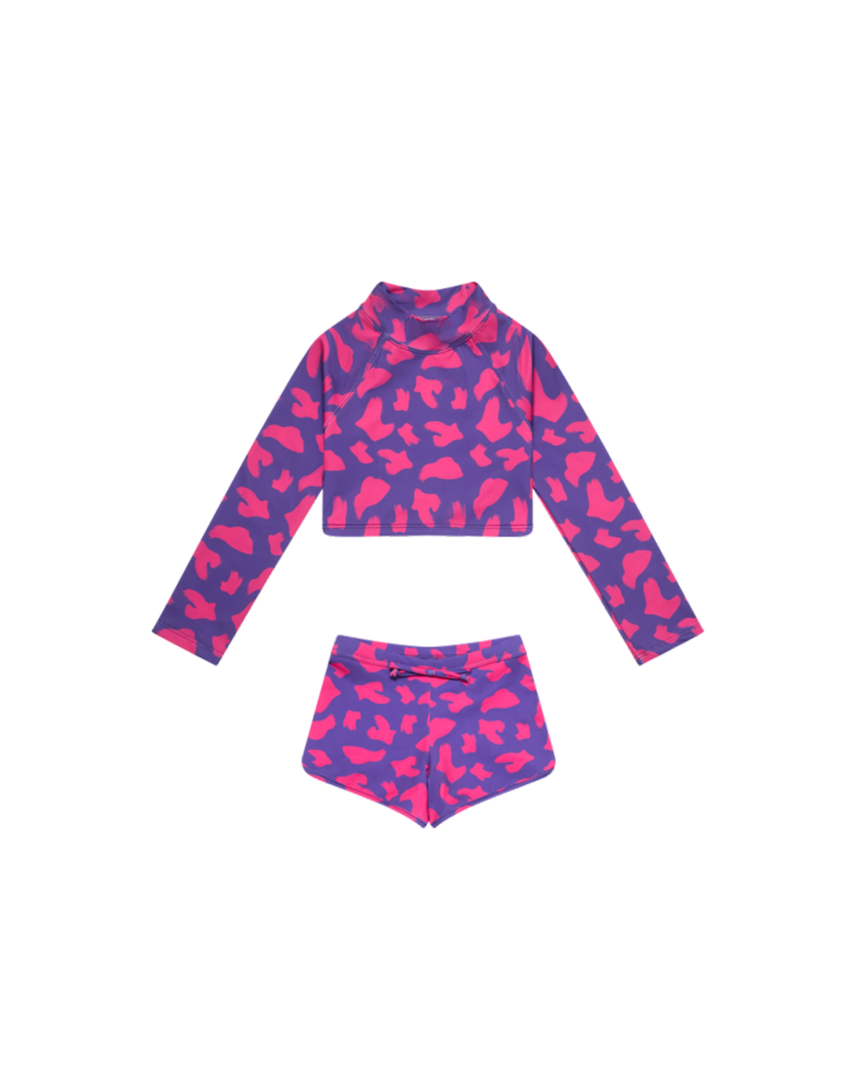 UV Protector Bikini Set | Hot Pink Brush Stroke