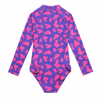 UV Protector Swimsuit | Hot Pink Brush Stroke