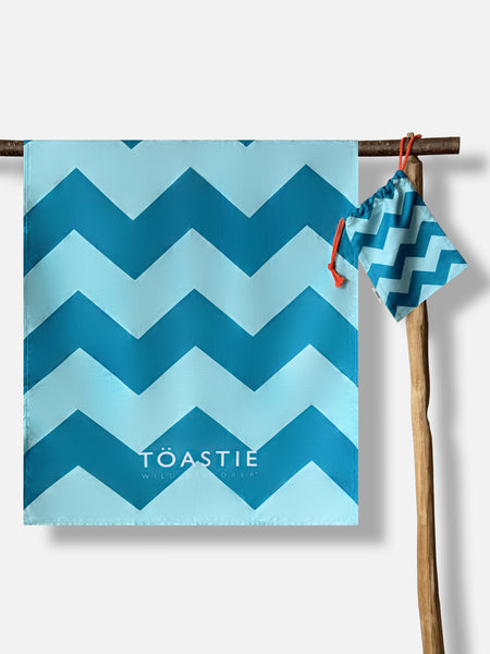 Printed Microfibre Towel | Mint Chevron