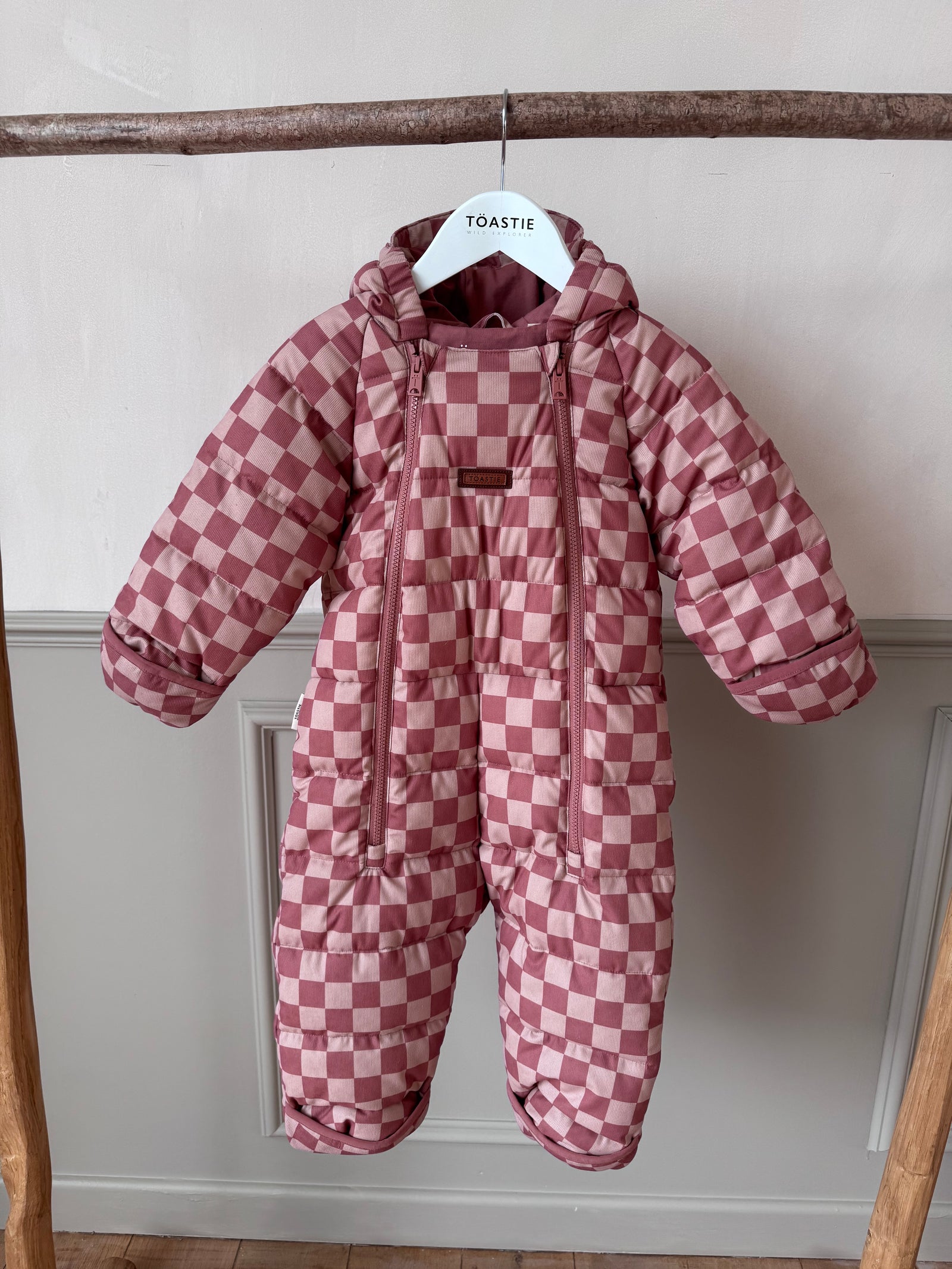 PRELOVED | Cloud Onesie, Pink Checkerboard (6-12 M)