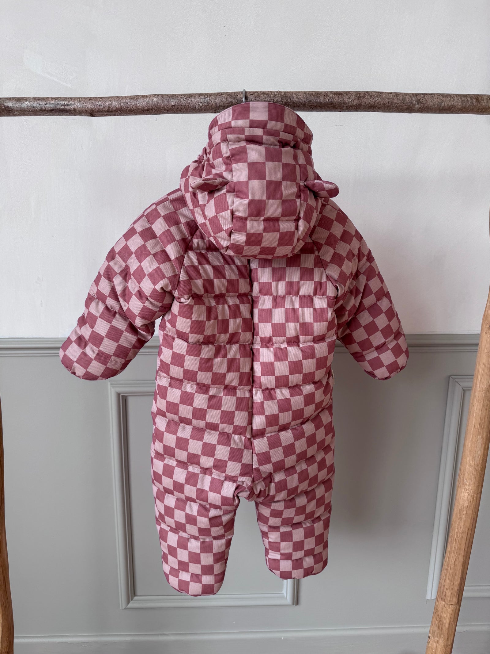 PRELOVED | Cloud Onesie, Pink Checkerboard (6-12 M)