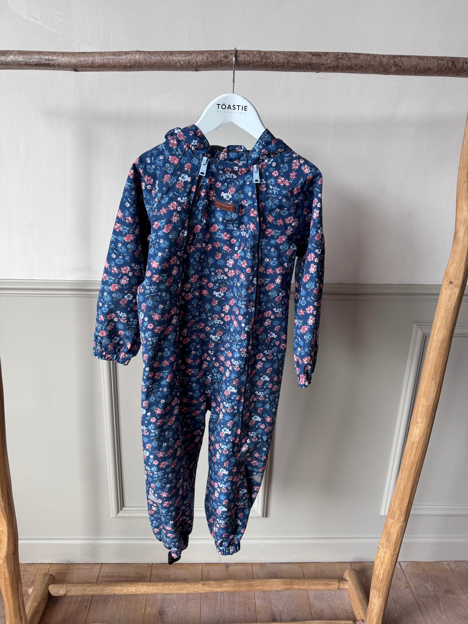 PRELOVED | Puddlesuit, Blue Floral (18-24 M)