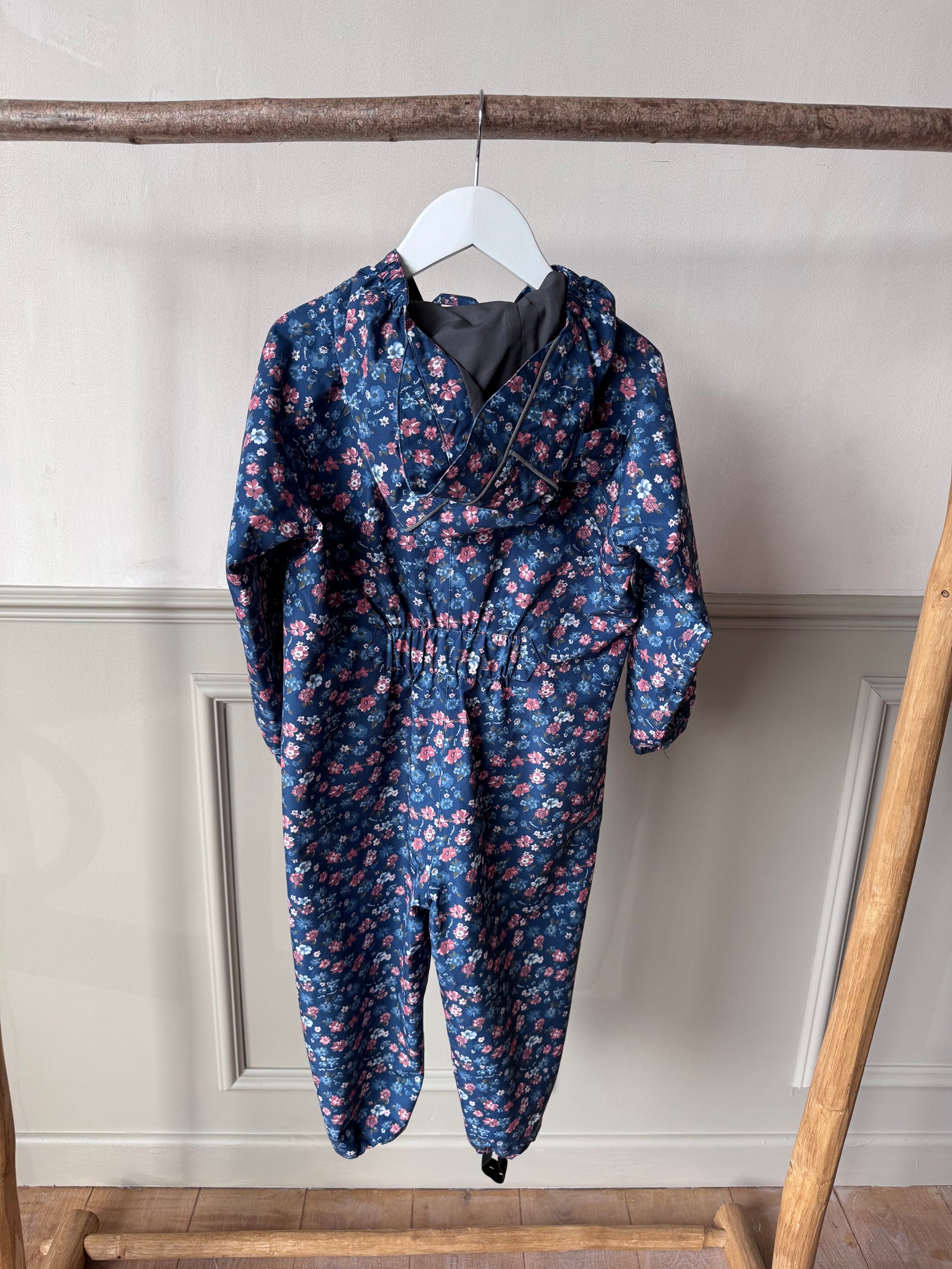 PRELOVED | Puddlesuit, Blue Floral (18-24 M)