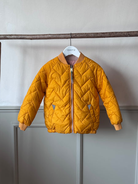 PRELOVED | OCHRE / PINK BOMBER JACKET (5-6 Yrs)