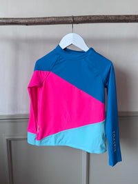 PRELOVED | UV Protector Swim Top | Cobalt & Pink (9-10 YRS)