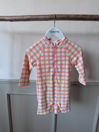 PRELOVED | UV Protector Baby Onesie | Pink Gingham (2-3 YRS)