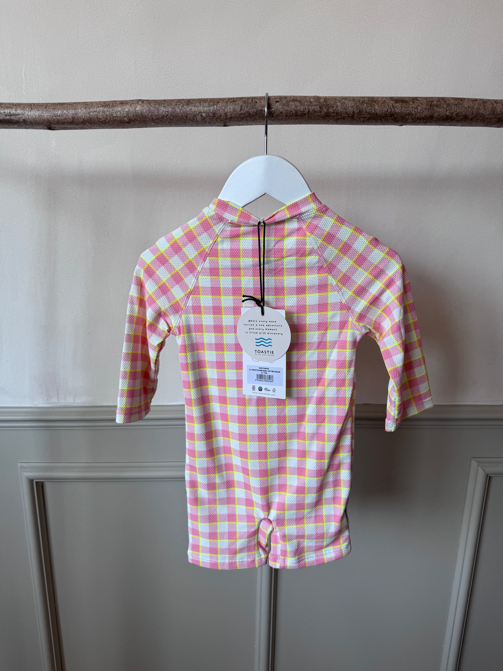 PRELOVED | UV Protector Baby Onesie | Pink Gingham (2-3 YRS)