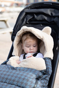 Pram Footmuff | Midnight Houndstooth