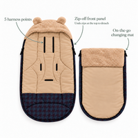 Pram Footmuff | Midnight Houndstooth