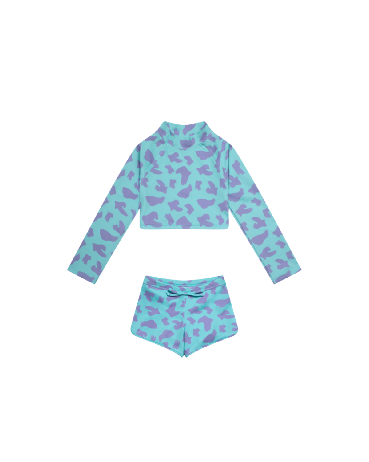 UV Protector Bikini Set | Turquoise Brush Stroke