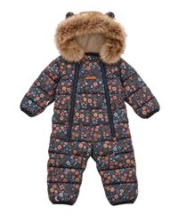 Cloud Onesie Fur Trim Snowsuit | Floral Nightscape