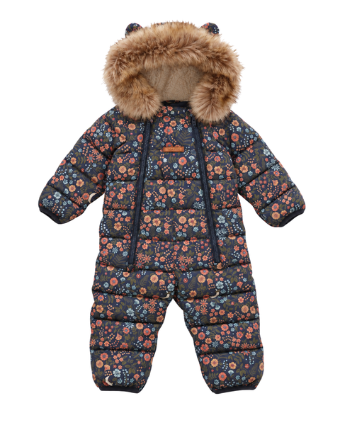 Cloud Onesie Fur Trim Snowsuit | Floral Nightscape