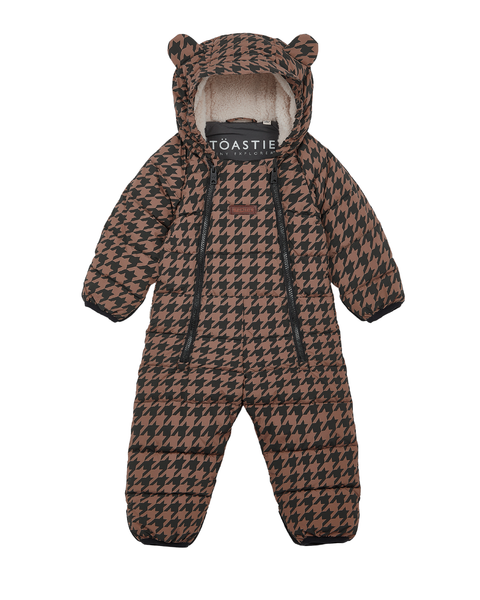 Cloud Onesie Snowsuit | Toffee Houndstooth