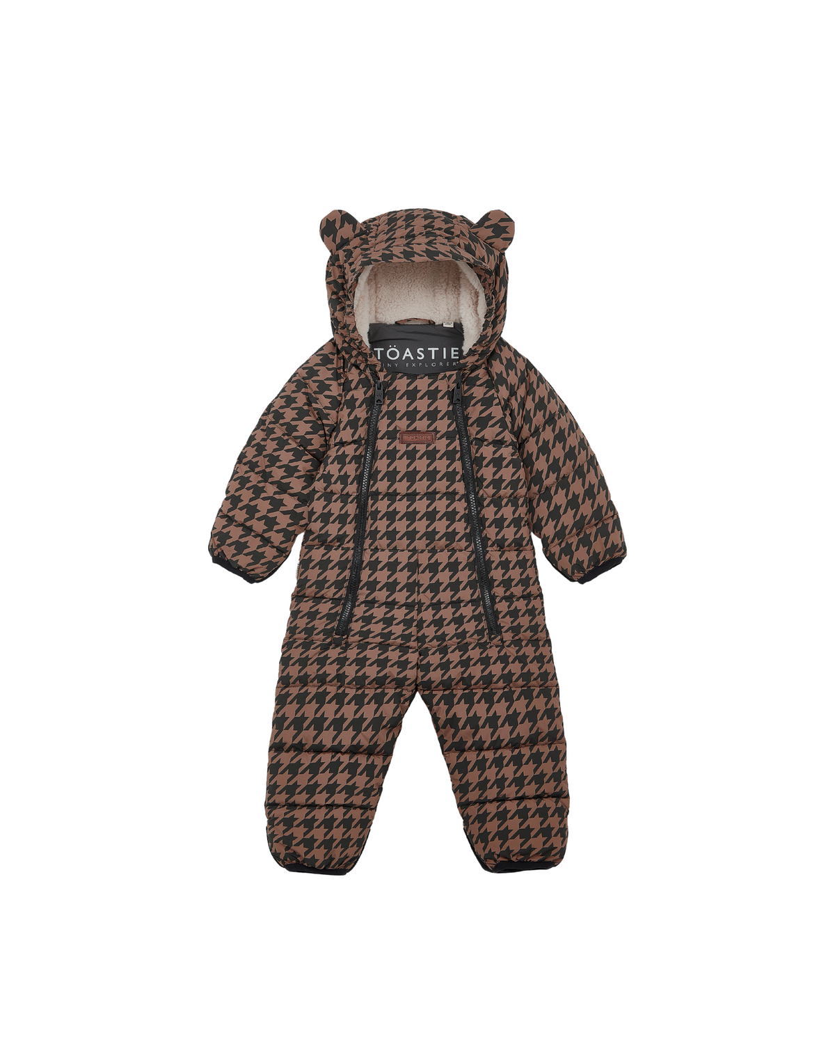 Cloud Onesie Snowsuit | Toffee Houndstooth