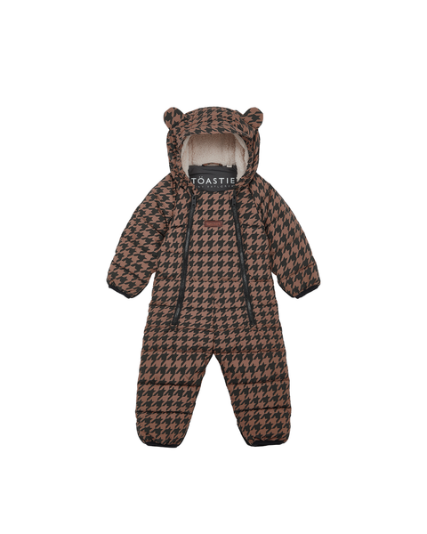 Cloud Onesie Snowsuit | Toffee Houndstooth